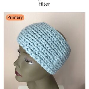 New Women’s Cozy Blue Hand Knit Headband OS
